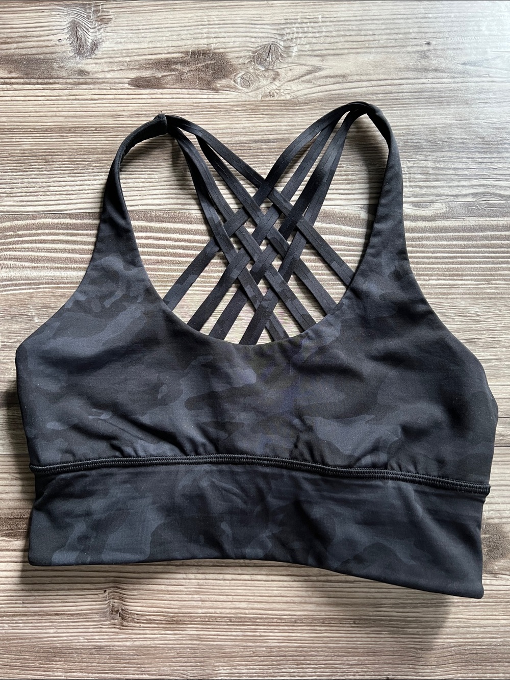 Lululemon Free To Be Moved Bra Incognito Camo Multi Grey Size 6